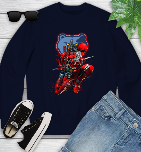NBA Deadpool Marvel Comics Sports Basketball Memphis Grizzlies Youth Sweatshirt 3