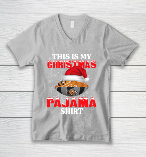 Cincinnati Bengals This Is My Christmas Pajama Shirt NFL V-Neck T-Shirt 3