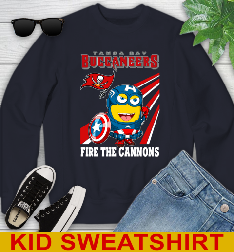 NFL Football Tampa Bay Buccaneers Captain America Marvel Avengers Minion Shirt Youth Sweatshirt 2
