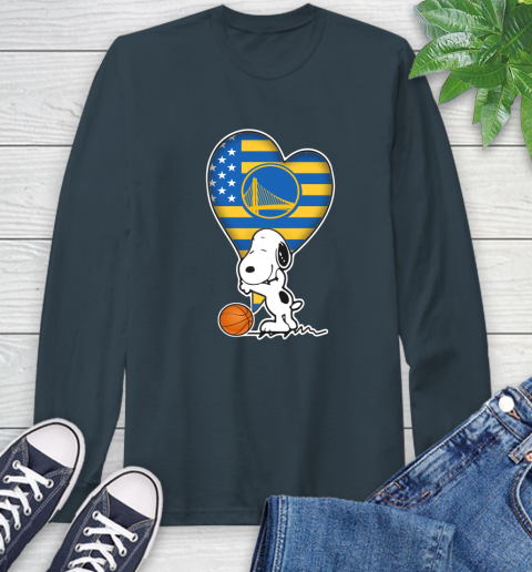 Golden State Warriors NBA Basketball The Peanuts Movie Adorable Snoopy Long Sleeve T-Shirt 8