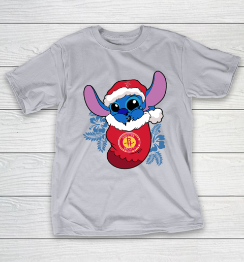 Houston Rockets Christmas Stitch In The Sock Funny Disney NBA T-Shirt 7