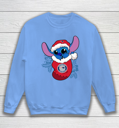 New England Patriots Christmas Stitch In The Sock Funny Disney NFL Sweatshirt 9