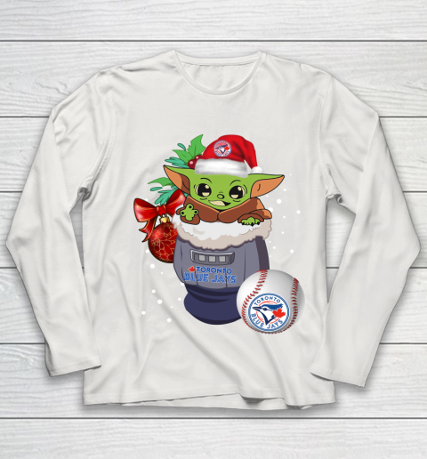 Toronto Blue Jays Christmas Baby Yoda Star Wars Funny Happy MLB Youth Long Sleeve 11