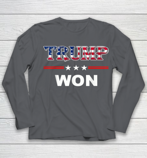 Trump Won T Shirt 4th of July American Flag Youth Long Sleeve 6