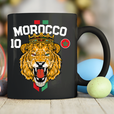 Morocco Lion Flag Sport Soccer Jersey Tee Football Proud Ceramic Mug 11oz