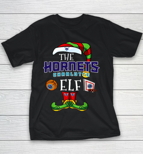 Charlotte Hornets Christmas ELF Funny NBA Youth T-Shirt