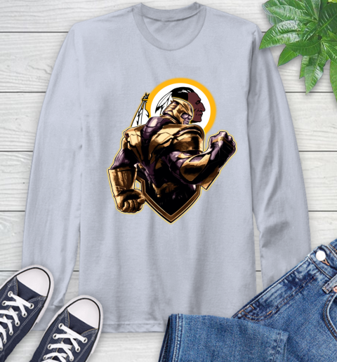 NFL Thanos Avengers Endgame Football Sports Washington Redskins Long Sleeve T-Shirt 6