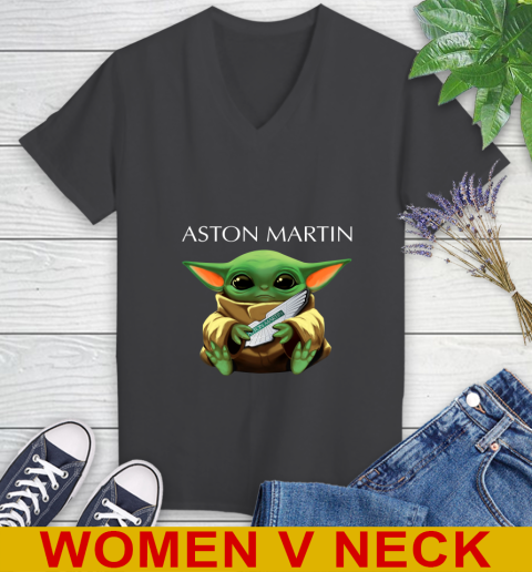 Star Wars Baby Yoda Hugs Aston Martin Car Shirt 80