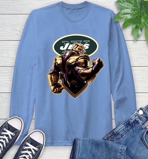 NFL Thanos Avengers Endgame Football Sports New York Jets Long Sleeve T-Shirt 11