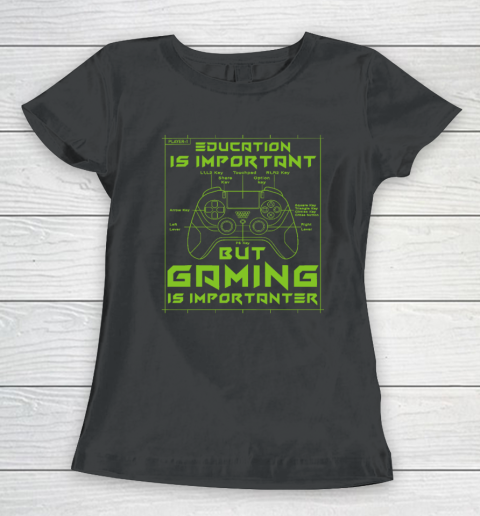 Funny Gamer Education Is Important But Gaming Is Importanter Women's T-Shirt