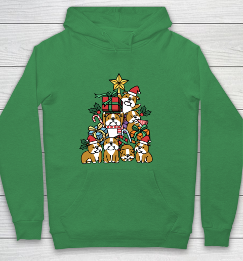 Christmas Tree English Bulldog Dog Hoodie 5