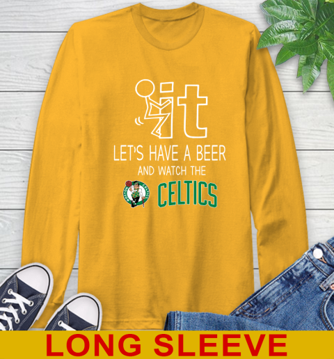 Boston Celtics Basketball NBA Let's Have A Beer And Watch Your Team Sports Long Sleeve T-Shirt 2