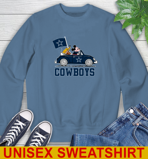 NFL Football Dallas Cowboys Pluto Mickey Driving Disney Shirt Sweatshirt 8