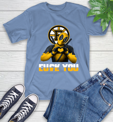 NHL Boston Bruins Deadpool Love You Fuck You Hockey Sports T-Shirt 12