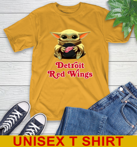 NHL Hockey Detroit Red Wings Star Wars Baby Yoda Shirt 3