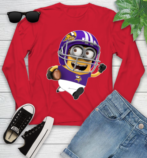 NFL Minnesota Vikings Minions Disney Football Sports Youth Long Sleeve 11