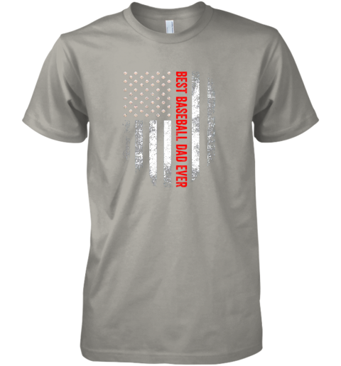 d4b4 vintage usa best baseball dad ever american flag daddy gift premium guys tee 5 front light grey