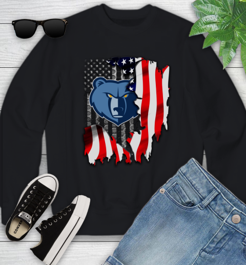 Memphis Grizzlies NBA Basketball American Flag Youth Sweatshirt