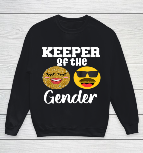 Keeper of the Gender Staches or Lashes Gender Reveal Party Youth Sweatshirt