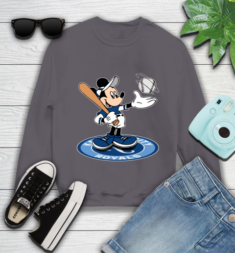 MLB Baseball Kansas City Royals Cheerful Mickey Disney Shirt Youth Sweatshirt 5