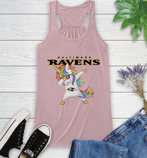 Baltimore Ravens NFL Football Funny Unicorn Dabbing Sports Racerback Tank 11