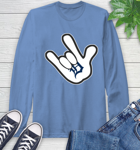 Detroit Tigers MLB Baseball Mickey Rock Hand Disney Long Sleeve T-Shirt 11