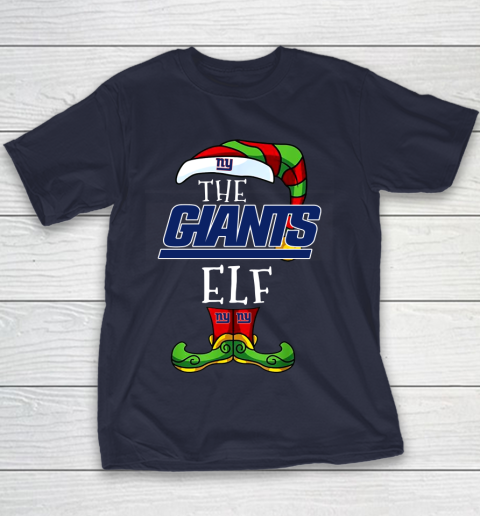 New York Giants Christmas ELF Funny NFL Youth T-Shirt 2