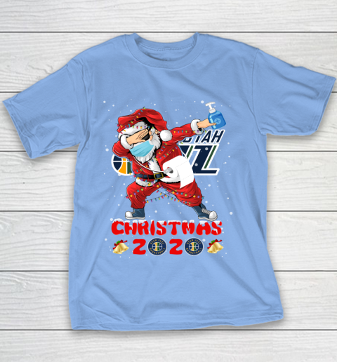 Utah Jazz Funny Santa Claus Dabbing Christmas 2020 NBA Youth T-Shirt 8