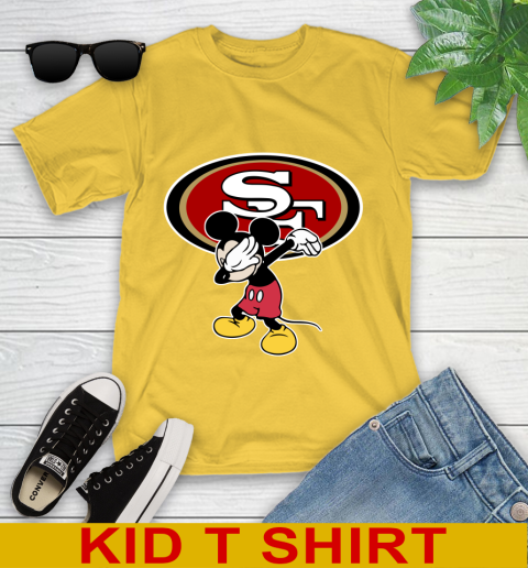 San Francisco 49ers NFL Football Dabbing Mickey Disney Sports Youth T-Shirt 8