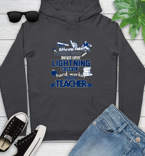 Tampa Bay Lightning NHL I'm A Difference Making Student Caring Hockey Loving Kinda Teacher Youth Hoodie 8