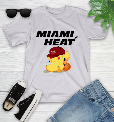 NBA Pikachu Basketball Sports Miami Heat Youth T-Shirt 4