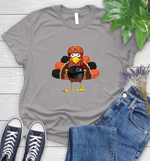 Philadelphia Flyers Turkey Thanksgiving Day Women's T-Shirt 5