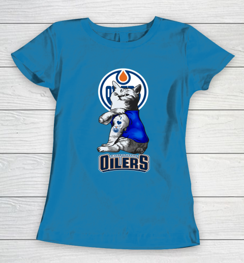 NHL My Cat Loves Edmonton Oilers Hockey Women's T-Shirt 6