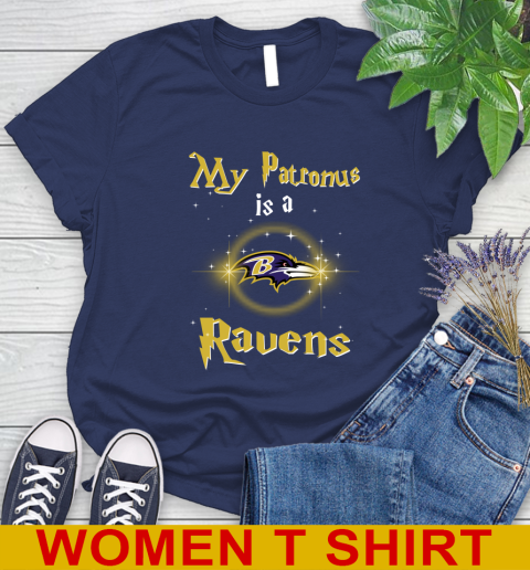 NFL Football Harry Potter My Patronus Is A Baltimore Ravens Women's T-Shirt 12