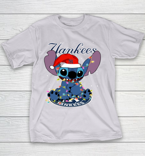 New York Yankees MLB noel stitch Baseball Christmas Youth T-Shirt 2