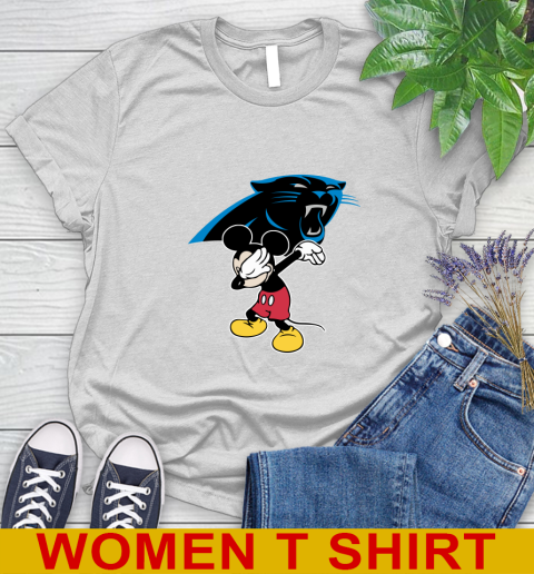 Carolina Panthers NFL Football Dabbing Mickey Disney Sports Women's T-Shirt