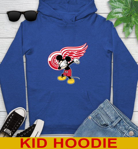 Detroit Red Wings NHL Hockey Dabbing Mickey Disney Sports Youth Hoodie 10