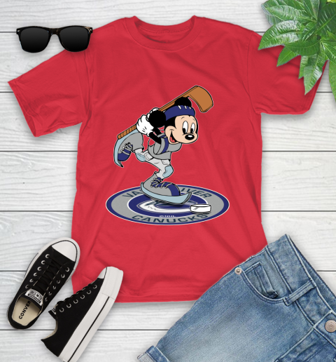 NHL Hockey Vancouver Canucks Cheerful Mickey Disney Shirt Youth T-Shirt 10