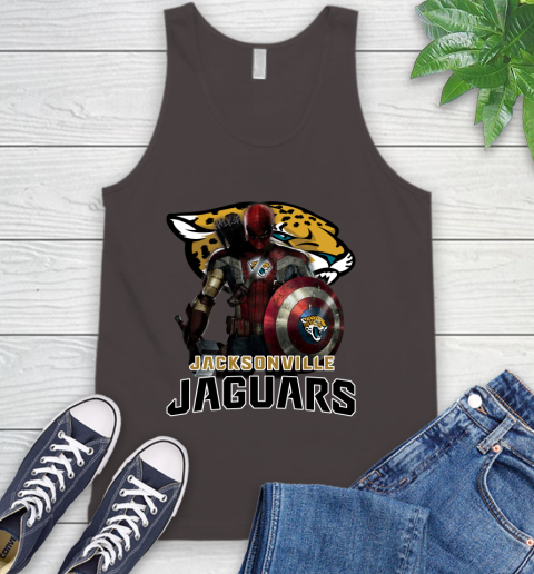 NFL Captain America Thor Spider Man Hawkeye Avengers Endgame Football Jacksonville Jaguars Tank Top 7