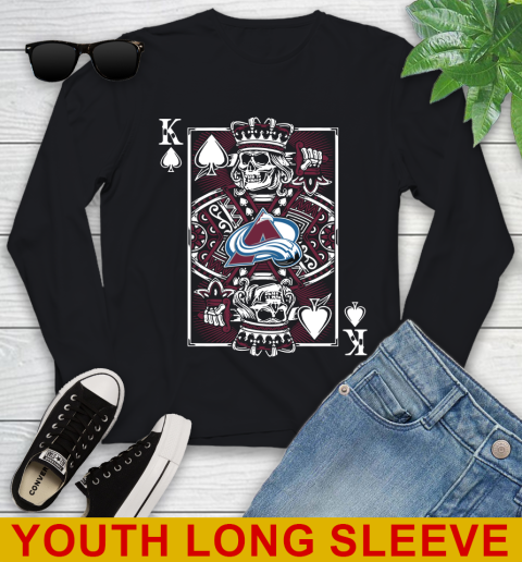 Colorado Avalanche NHL Hockey The King Of Spades Death Cards Shirt Youth Long Sleeve