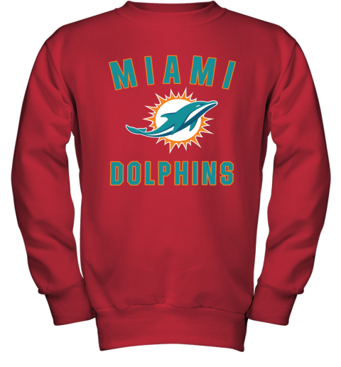 Miami Dolphins NFL Pro Line by Fanatics Branded Aqua Vintage Victory Youth Sweatshirt
