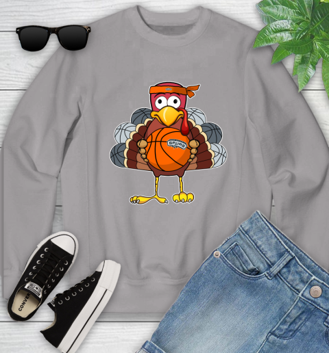 San Antonio Spurs Turkey thanksgiving day Youth Sweatshirt 4