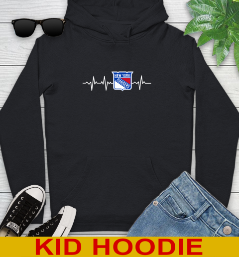 New York Rangers NHL Hockey Heart Beat Shirt Youth Hoodie