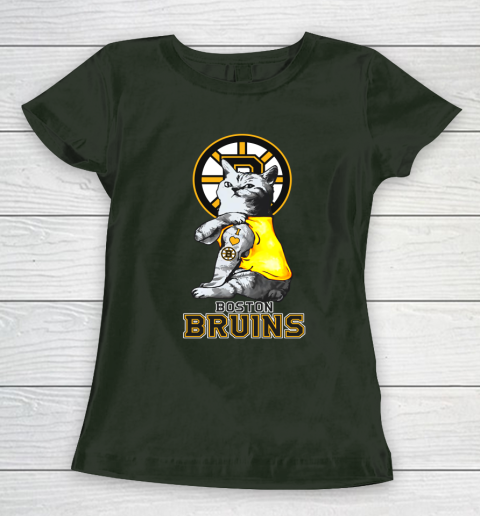NHL My Cat Loves Boston Bruins Hockey Women's T-Shirt 4