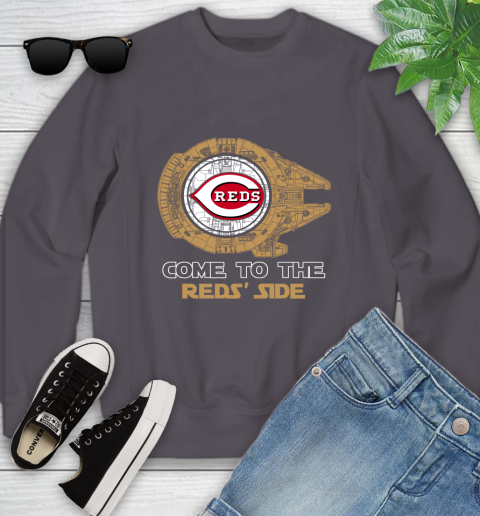MLB Come To The Cincinnati Reds Side Star Wars Baseball Sports Youth Sweatshirt 5