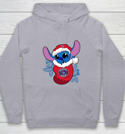 Colorado Rockies Christmas Stitch In The Sock Funny Disney MLB Youth Hoodie 5