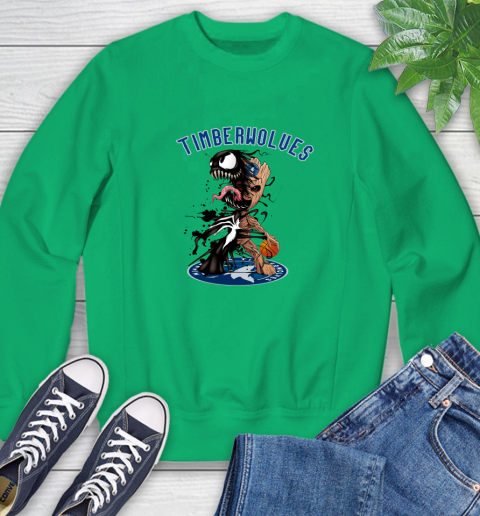 NBA Minnesota Timberwolves Basketball Venom Groot Guardians Of The Galaxy Sweatshirt 6