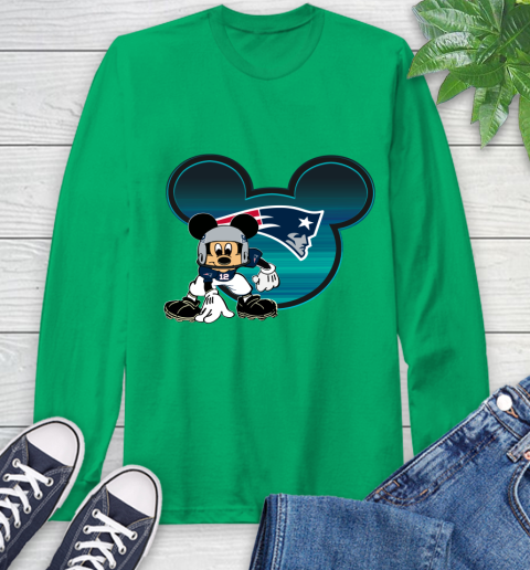 NFL New England Patriots Mickey Mouse Disney Football T Shirt Long Sleeve T-Shirt 7