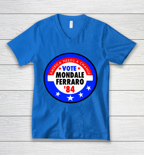 Walter Mondale and Geraldine Ferraro Campaign Button V-Neck T-Shirt 5
