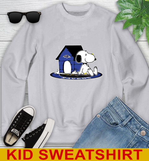 NFL Football Baltimore Ravens Snoopy The Peanuts Movie Shirt Youth Sweatshirt 4
